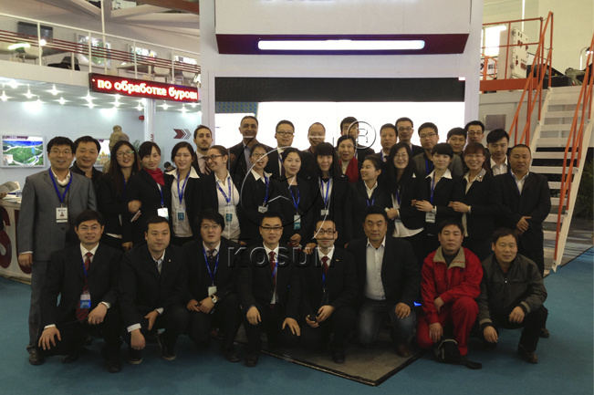 Group photo of KOSUN’s overal staff at the Exhibition in 2013