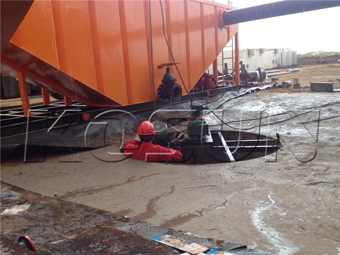 A Submersible Slurry Pump is Being Installed