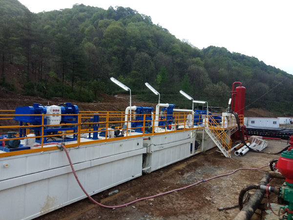 KOSUN ZJ50 solids control system at a shale gas exploration site in Hanzhong, Shaanxi